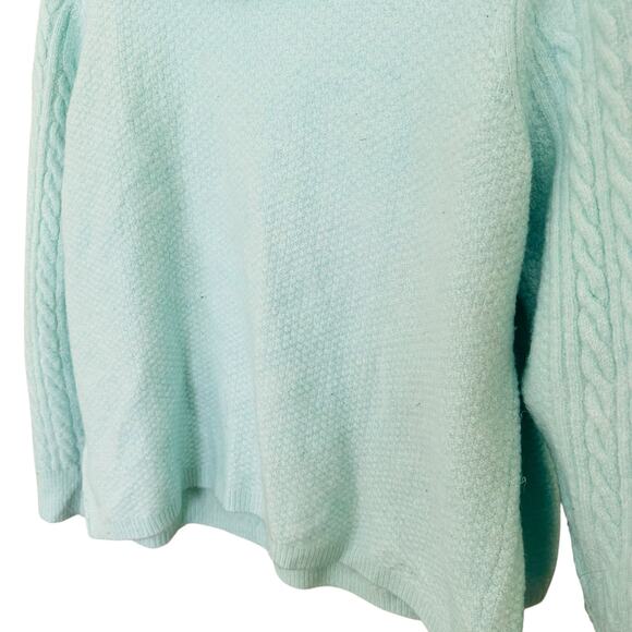 Court & Rowe Cable Knit Sweater Bennett Hooded Mint Plus Size 2X - Picture 4 of 9